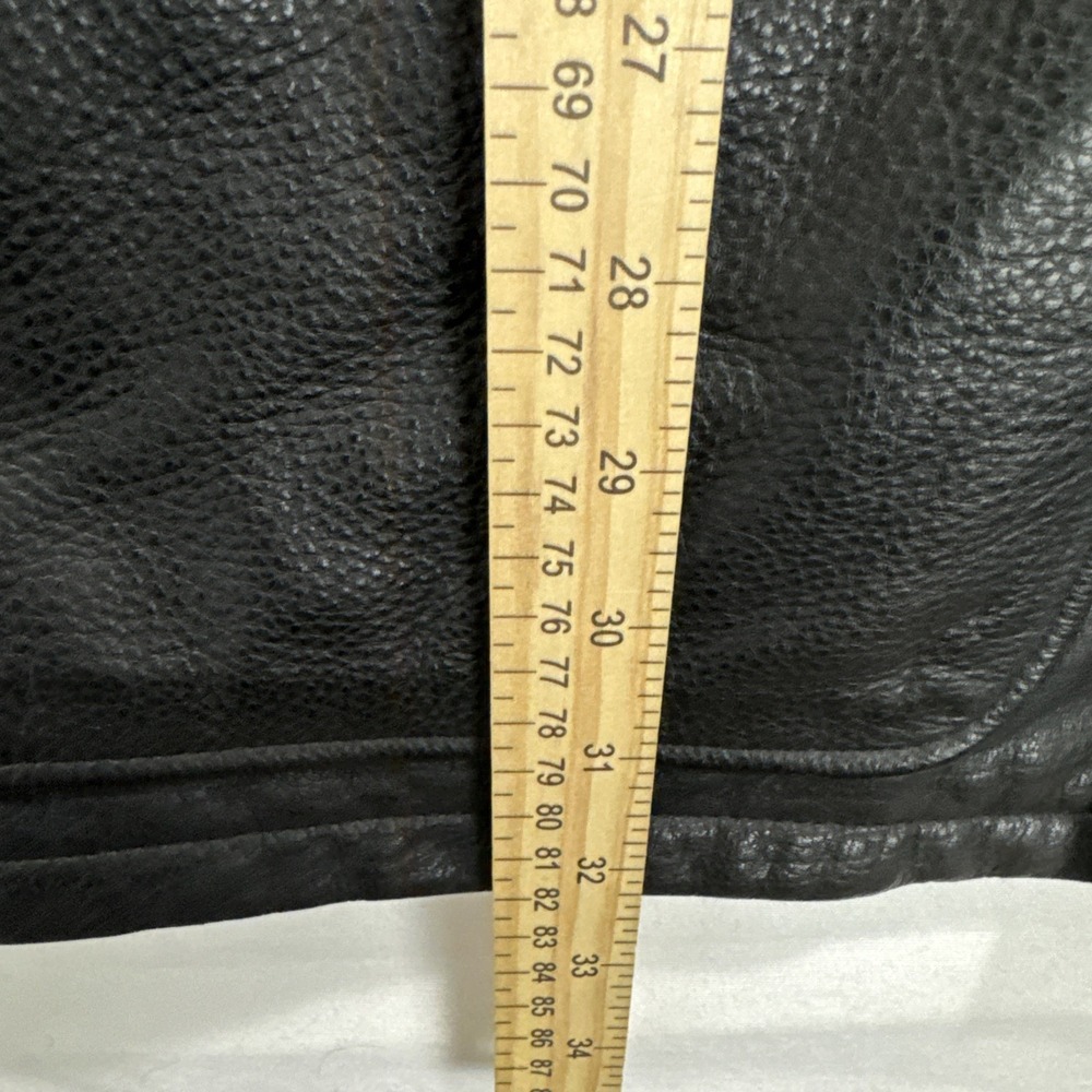VTG Field Gear Leather Bomber Jacket‎ Heavy Men's Sz M/L Tall Full Zip Buttons - Picture 8 of 14